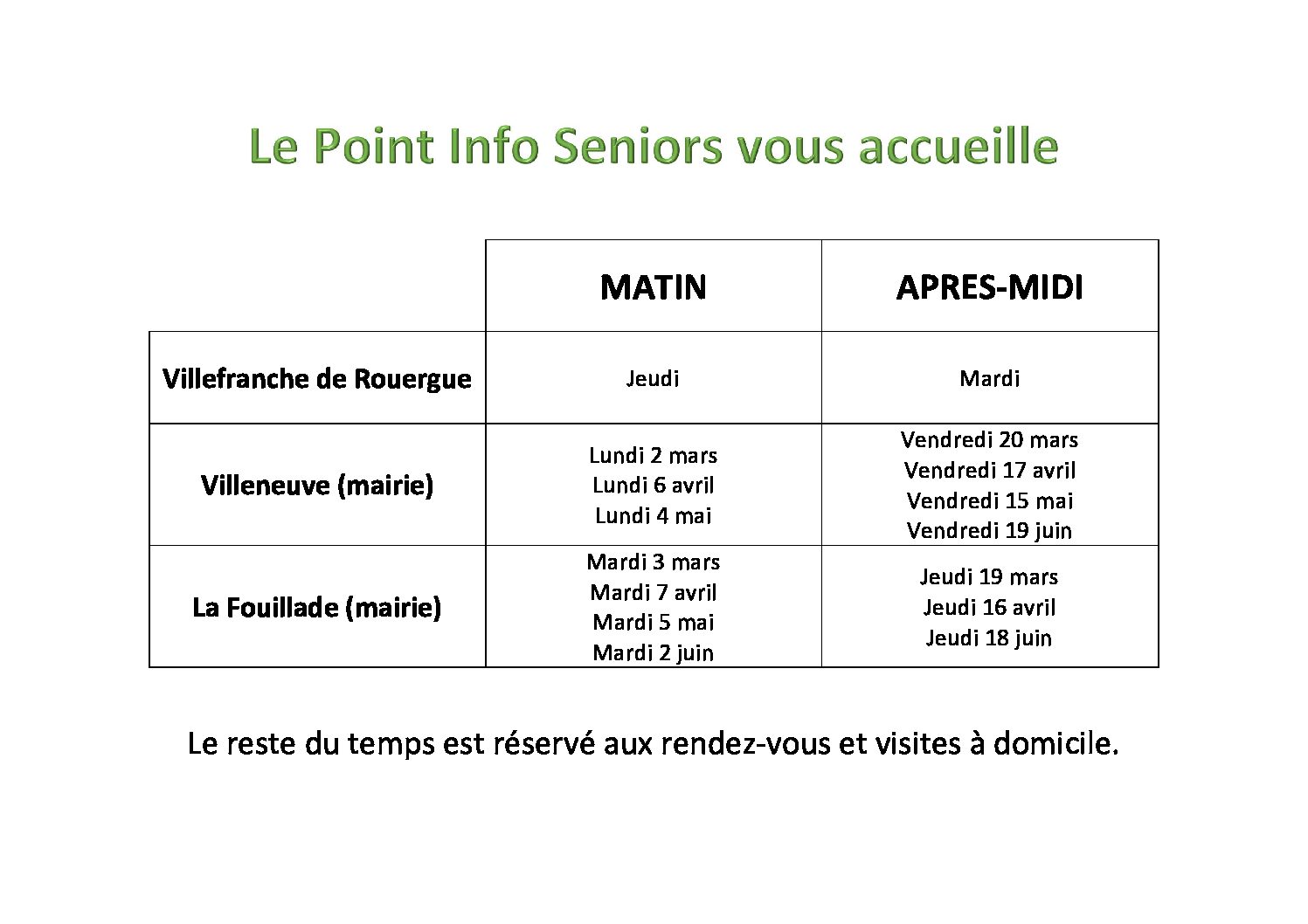 Dates Point Info séniors